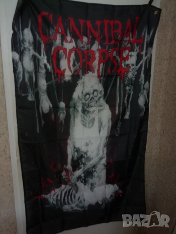 Cannibal Corpse Знаме дет метъл тежък брутален кръв зомбита смърт тежка музика китари мощни вокали