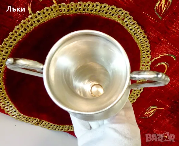 Калаена ваза,кана в стил Ампир 21 см. , снимка 2 - Антикварни и старинни предмети - 55617231