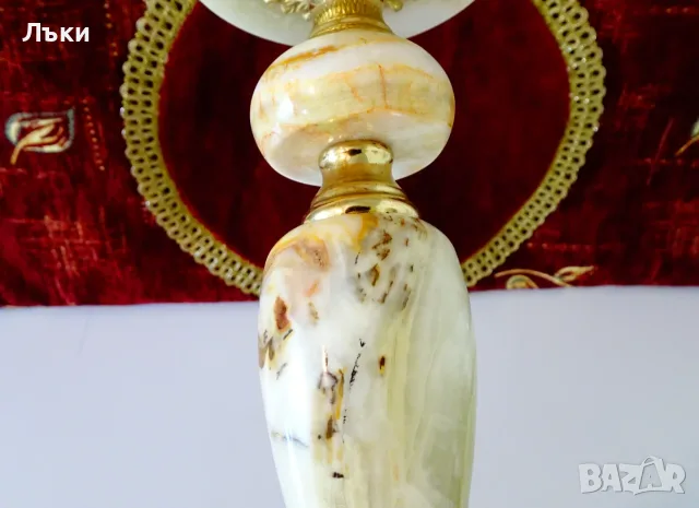 Троен свещник,бронз,оникс,позлата,барок,Луи XV. , снимка 6 - Антикварни и старинни предмети - 55363832