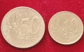 Два броя Френски монети от 10 и50 Евро цента-1999г. , снимка 2