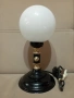 Черна лампа с бял стъклен абажур, снимка 1