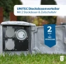 Градински контакт Unitec 44244, външен разклонител за градина с облицовка с имитация на камък, снимка 2