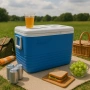 Хладилна кутия Atlantic 60L, пасивна, синя, с поставки за чаши, снимка 2