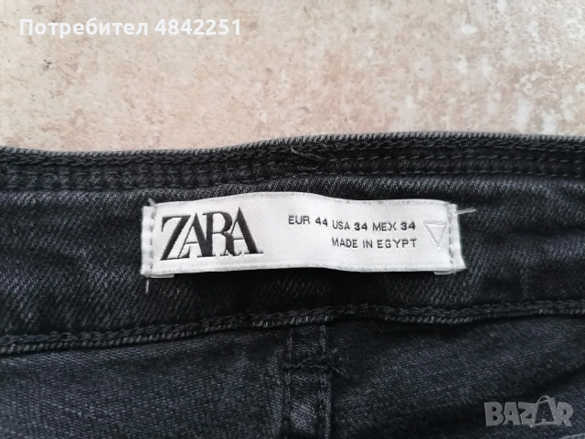 Мъжки черни дънки Zara, 34 размер , снимка 3 - Дънки - 55048264