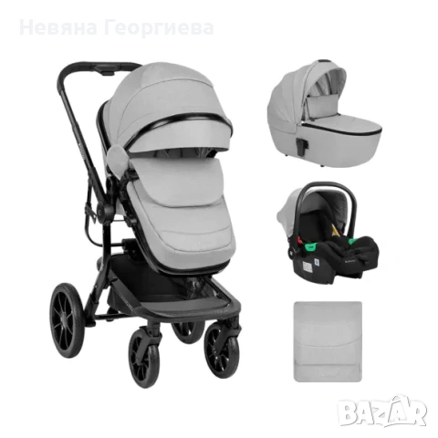KIKKA BOO Комбинирана количка 3в1 IRENE LIGHT GREY, снимка 2 - Детски колички - 54778602