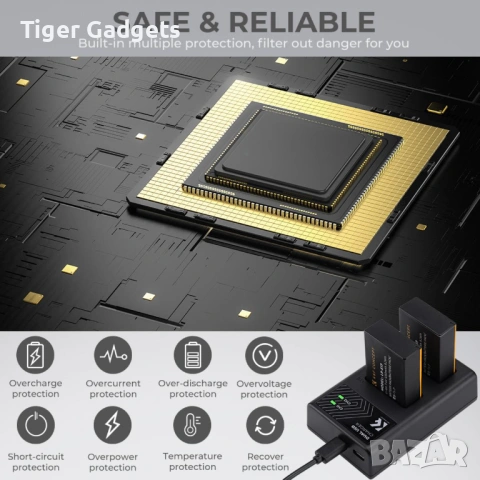 Комплект 2 батерии LP-E17 + USB зарядно K&F Concept за Canon (нови), снимка 5 - Батерии, зарядни - 54310262