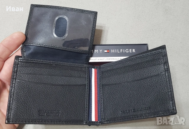 Нов, мъжки портфейл TOMMY HILFIGER – естествена кожа, снимка 4 - Портфейли, портмонета - 54378823