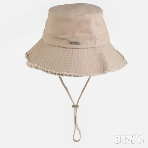 Дамска bucket шапка от памук jean бежова_1261290
