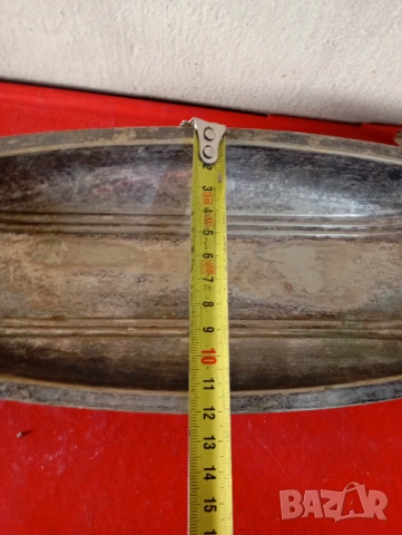 Посребрена купа,плато,панер арт деко, снимка 4 - Други ценни предмети - 54286262