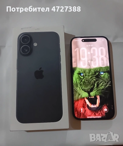 iPhone 16 black 128GB 100% 3 години гаранция