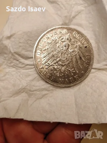 5 mark Otto Koenig 1908 D , снимка 4 - Нумизматика и бонистика - 55361698