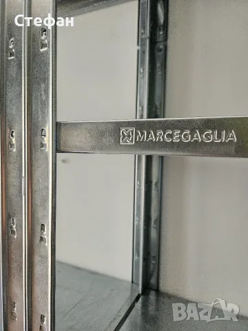Бързосглобяем италиански стелаж Marcegaglia 40х100х200 см, снимка 3 - Стелажи и щандове - 55515876