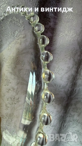 Винтидж американска стъклена плато/купа Imperial Glass Candlewick - 30 см, снимка 3 - Чинии - 55019953