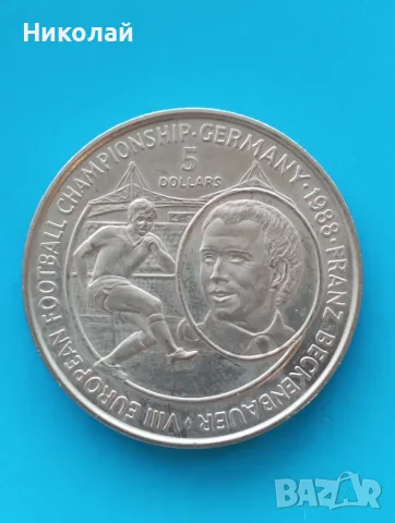 5 долара 1988 г. Остров Ниуе Франц Бекенбауер 