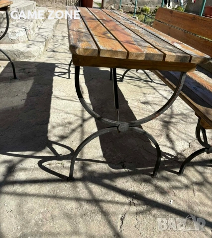 Дървени Маси Комплект Пейки, снимка 5 - Градински мебели, декорация  - 54142515