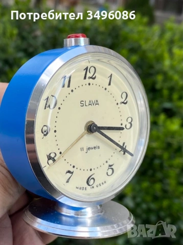 Стар съветски механичен будилник СЛАВА, снимка 2 - Други - 54058841