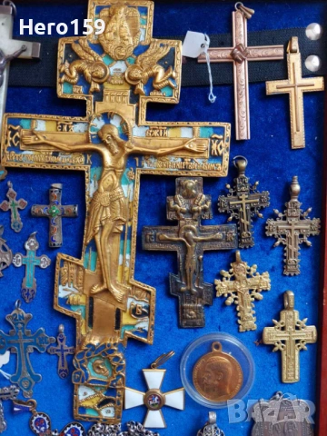 Православни сребърни и бронзови кръстове,сребро 84, емайл, филигран цена от 100 до 1000 евро, снимка 2 - Антикварни и старинни предмети - 54493045