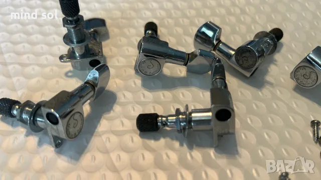 Vintage Schaller M6 TopLocking – комплект 6 заключващи ключа за стратокастър – Made in W. Germany, снимка 2 - Китари - 55677219