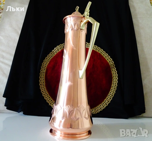 Медна кана с капак WMF бягащ щраус Art Nouveau,Jugendstil , снимка 8 - Антикварни и старинни предмети - 55101634