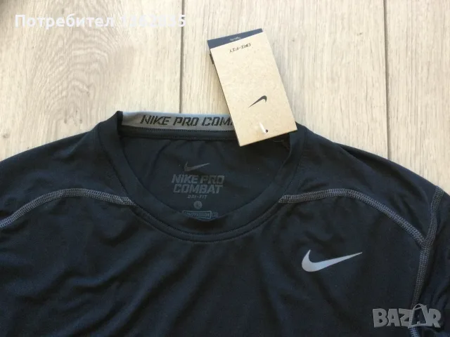 НОВА черна фланела блуза горнище екип NIKE PRO COMBAT размер L САЩ, снимка 5 - Спортни дрехи, екипи - 52919882