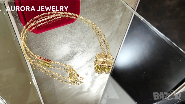 Van Cleef & Arpels VCA Gold Clear Vintage Alhambra Clover Дамско Колие, снимка 2 - Колиета, медальони, синджири - 54603024