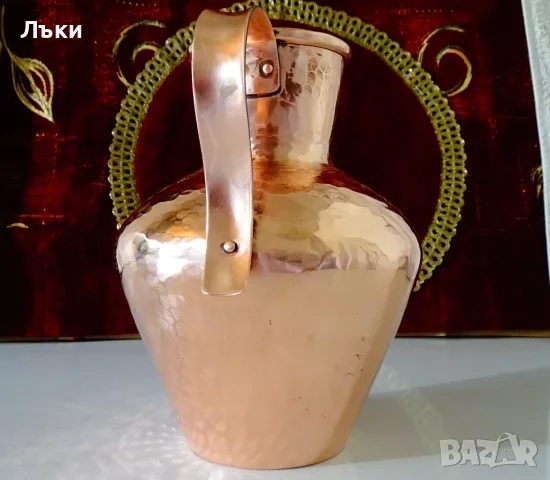 Медна кана за вино Zint Handarbeit,безшевна чиста червена мед. , снимка 5 - Антикварни и старинни предмети - 55503075