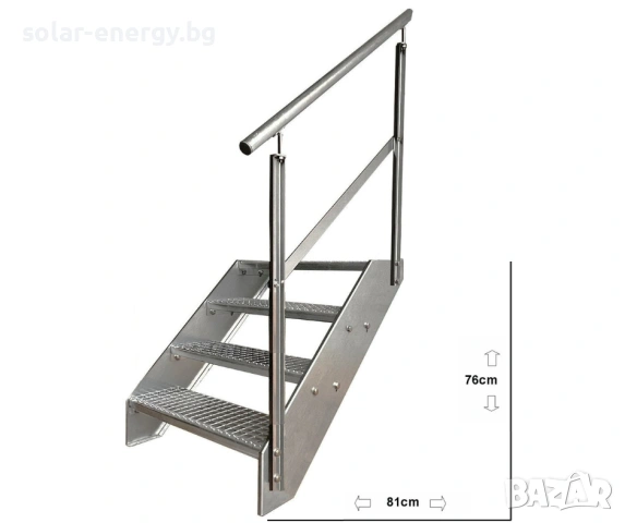 Метално стълбище 4 стъпала | Външни стълби | Поцинковано, снимка 4 - Други - 54235586
