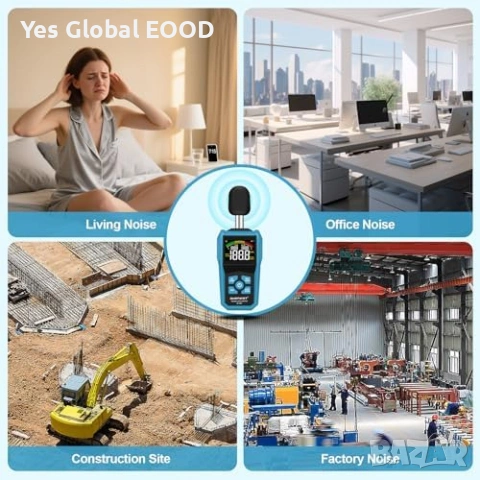 DURFICST шумомер 30-130dB с цветен LCD дисплей, снимка 7 - Друга електроника - 54944396