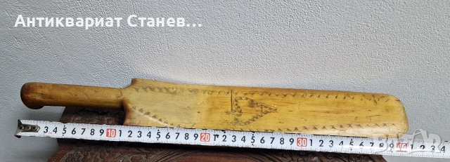 Стара дървена скандинавска шпатула/бъркалка, снимка 10 - Антикварни и старинни предмети - 53981238