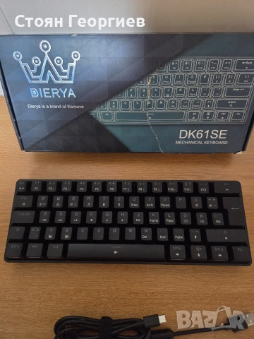 TMKB T61SE 60% механична геймърска клавиатура, снимка 2 - Клавиатури и мишки - 54494031