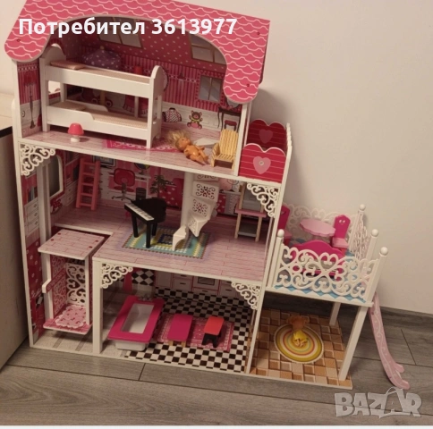 НАМАЛЕНА детска къща за кукли. Неразличима от нова , снимка 3 - Кукли - 54211919