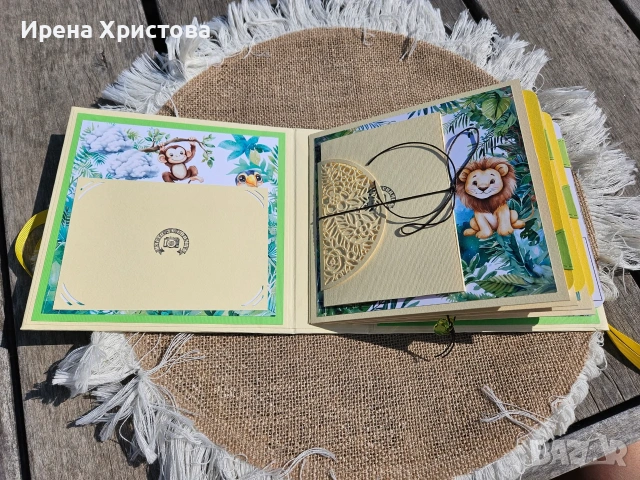 Ръчно изработено сафари албумче за новородено , снимка 4 - Декорация за дома - 55162091