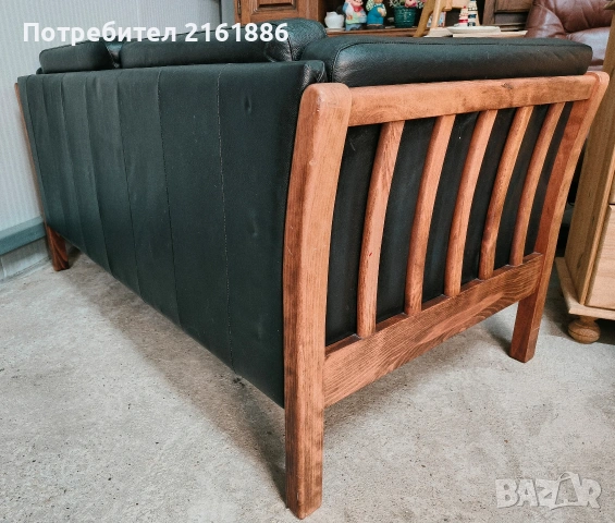 Датски винтидж диван двойка от естествена кожа , снимка 4 - Дивани и мека мебел - 54129616