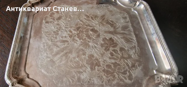 Аристократичен винтидж посребрен поднос, снимка 3 - Антикварни и старинни предмети - 55316633