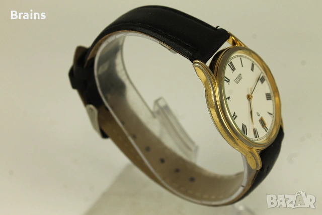 1980's Японски Мъжки Позлатен Часовник CITIZEN CQ Quartz, снимка 4 - Мъжки - 55014417