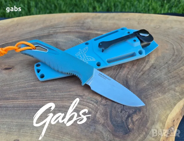 Фиксиран нож Benchmade Water Intersect 18050,Magna Cut,Depth Blue Santoprene, снимка 2 - Ножове - 55691112