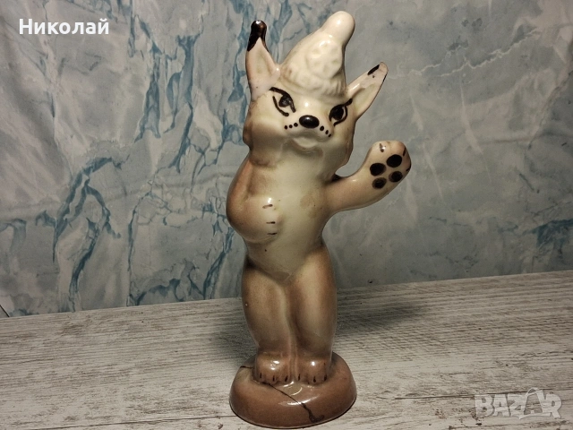 Стара Съветска Руска Порцеланова Фигура Рис Перм, снимка 11 - Антикварни и старинни предмети - 54527662