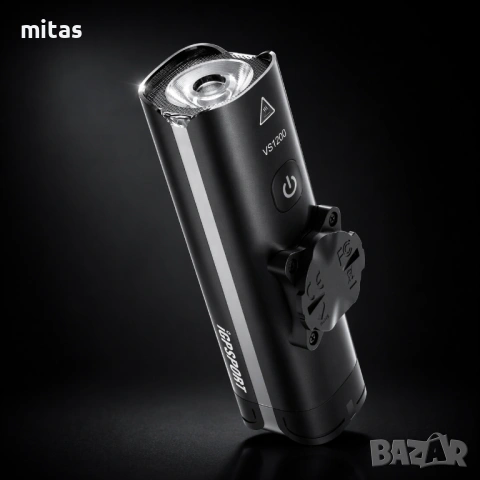 Предна SMART LED фар светлина за велосипед IGPSPORT VS1200 + Стойка M80, 1200 lm, Bluetooth, USB-C, снимка 2 - Аксесоари за велосипеди - 54202837