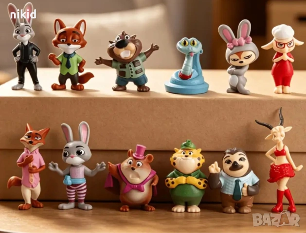 12 бр Зоотопия Зоотрополис Zootopia Zootropolis PVC пластмасови играчки фигурки за игра украса торта, снимка 2 - Фигурки - 54664085