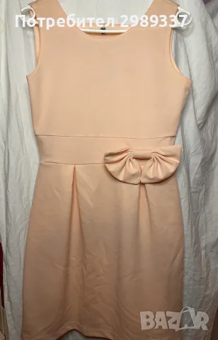 Светло-розова рокля с панделка