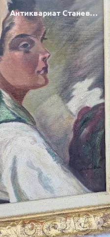 🎨✨ ВПЕЧАТЛЯВАЩ ЖЕНСКИ ПОРТРЕТ – МАСЛЕНА ЖИВОПИС В БОГАТА РАМКА В БАРОКОВ СТИЛ ✨🎨, снимка 5 - Антикварни и старинни предмети - 55304497
