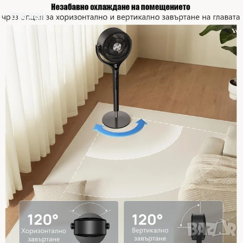 Вентилатор Dreo TurboPoly™ Fan 362, 3D завъртане до 120 градуса*Гаранция 2 години, снимка 4 - Вентилатори - 54891934