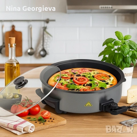 Многофункционален преносим електрически тиган Royalty Line RL-PP18214 - 42см, снимка 3 - Съдове за готвене - 54449154