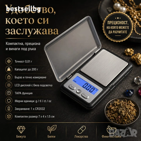 Професионална мини бижутерска електронна везна за злато храна 0.01 200г, снимка 5 - Електронни везни - 29265026