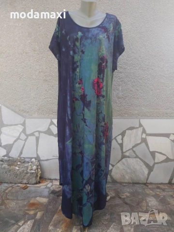 4XL/5XL Нова дълга рокля 