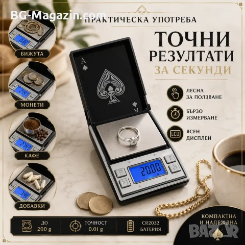 Прецизна електронна везна дигитален кантар 0.01 за бижута злато храна подправки добавки лекарства, снимка 7 - Везни - 50929681