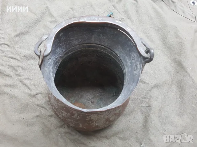 Бакърено менче котле, снимка 2 - Антикварни и старинни предмети - 55416648