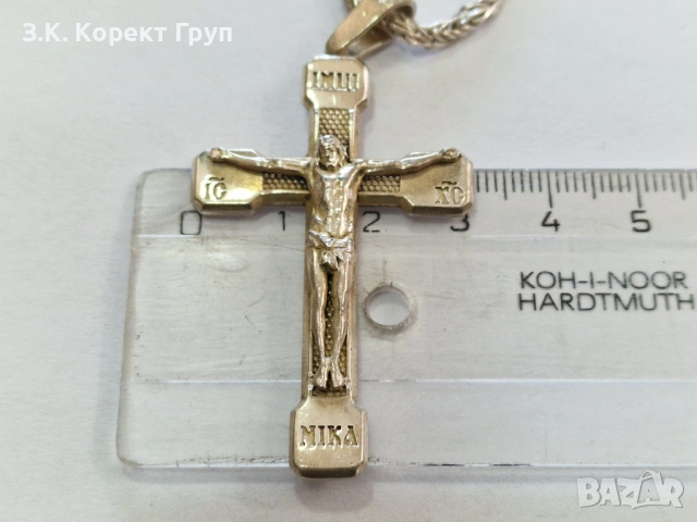 Сребърен синджир с кръст 925 / Каралска плетка / 26,51 гр., снимка 11 - Колиета, медальони, синджири - 54426939