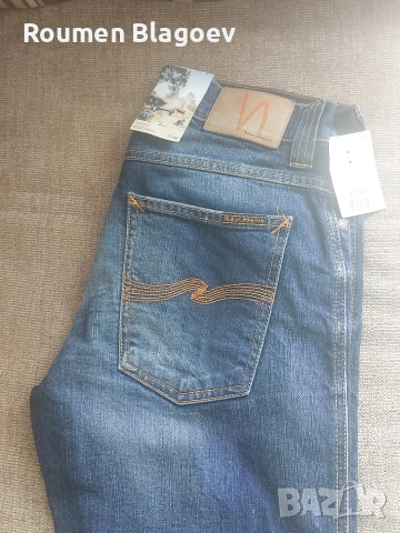 Мъжки дънки Nudie Jeans Co Lean Dean – Navy Blue, размер 32/32, снимка 3 - Дънки - 54528092