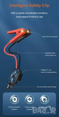 4в1 - Jump Starter (бичѐ), Power Bank със 150 PSI компресор и LED фенер , снимка 8 - Аксесоари и консумативи - 54717962